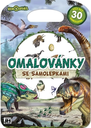 Malebog med dinosaurklistermærker