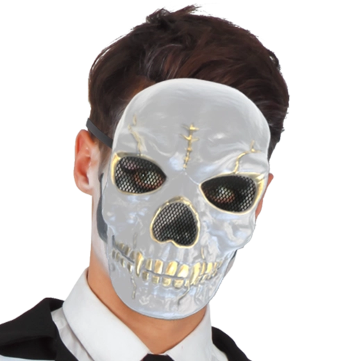 Børnemaske med kraniemotiv til karneval og Halloween