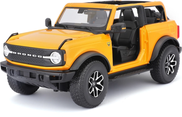 Maisto Ford Bronco Badlands orange model 1:18 uden døre