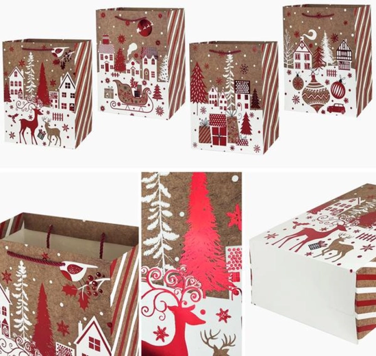 Julegavepose 14 × 17 × 7 cm – mix af motiver