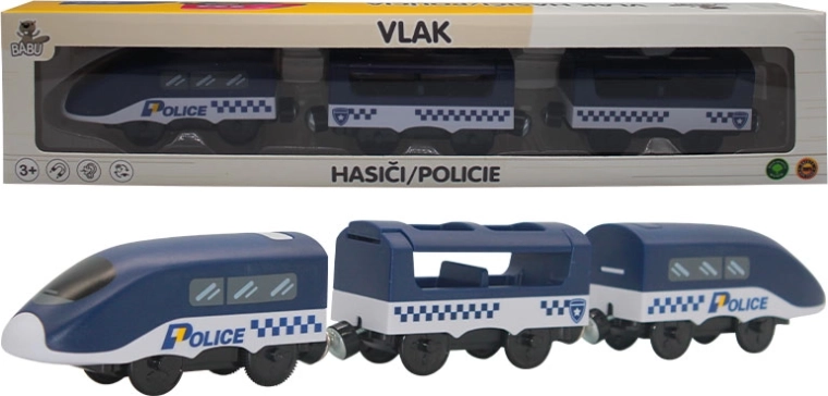 Babu polititog med magnetiske vogne på batterier