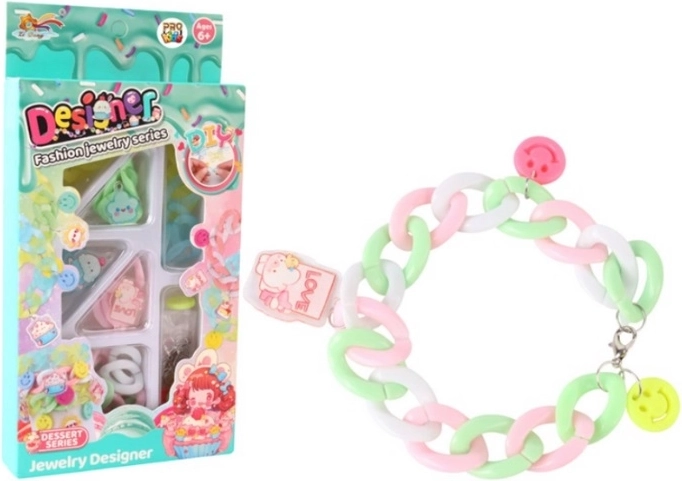 Modeakademi – sæt til at lave et pastelfarvet armbånd med charms