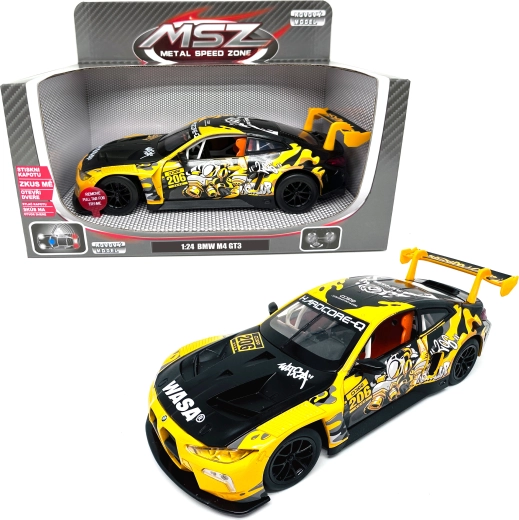 Metalmodel af BMW M4 GT3 med lys og lyd 1:24