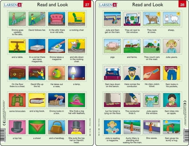 Puslespil engelsk – længere sætninger, 20 brikker