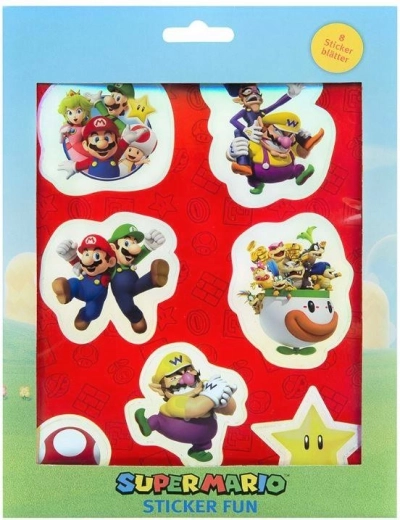 Super Mario-klistermærkesæt (8 ark)