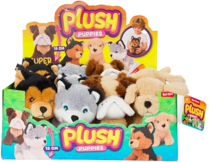 Plysbamse siddende hund 15 cm