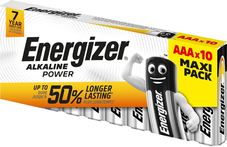 Energizer alkaliske batterier AAA LR03 Family Pack 10 stk.