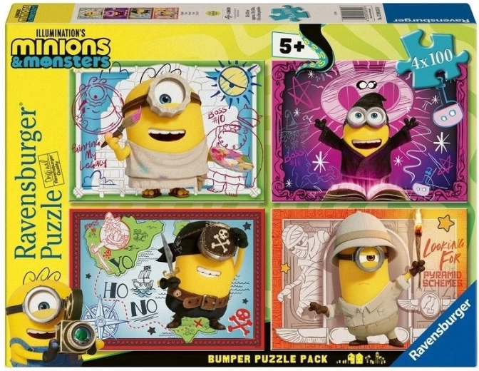 Ravensburger puslespil Minions og monstre 4x100 brikker