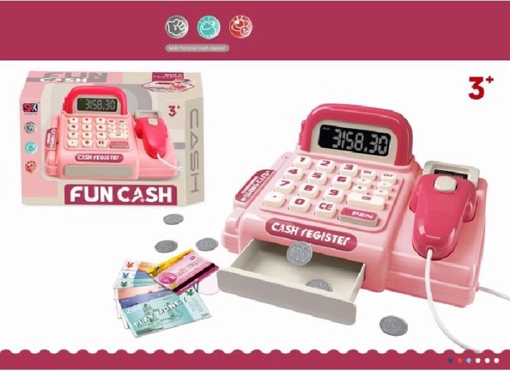 Fun Cash Pink kasseapparat – elektronisk legetøjskasse
