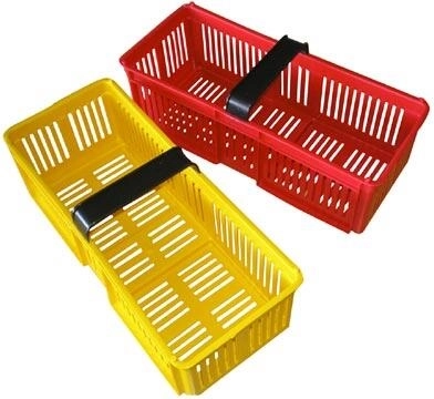 Plastikfrugtkurv 38 × 16 × 15 cm, assorterede farver
