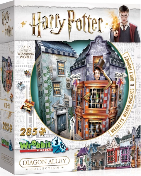 3D-puslespil HARRY POTTER: Weasleys Troldmandsvitser og Uglevise (285 brikker) – WREBBIT