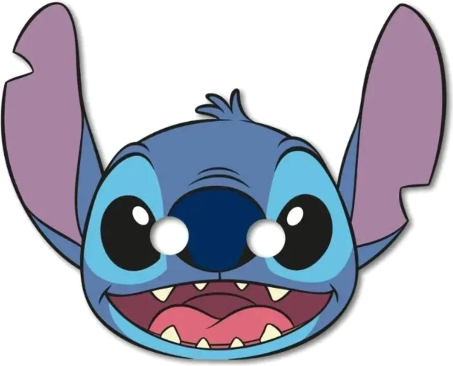 Karnevalsmaske til ansigt Stitch og Angel – sæt med 6 stk.