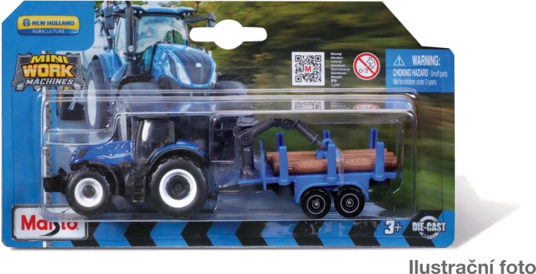 Maisto mini arbejdsmaskiner og traktorer med trailere – assort i blisterpakning