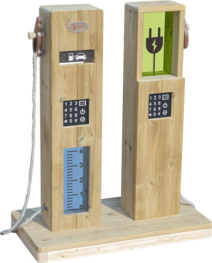 Klassisk World EDU dobbeltsidet træstander til brændstof og opladning