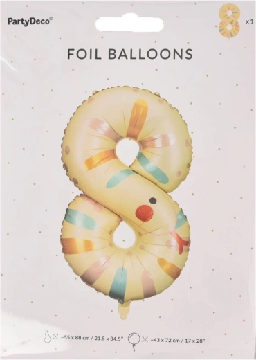 Folieballon tal 8 med slangemotiv KIDS 88 cm