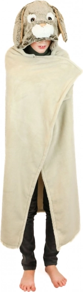 Varm hættet tæppe kanin Cozy Noxxiez med pote-lommer