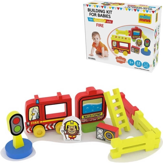 Millaminis skumbyggeklodser brandstation baby soft 12 dele