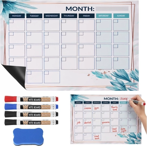 Magnetisk planlægger til køleskab RUHHY 30 × 40 cm, tør-slet kalender