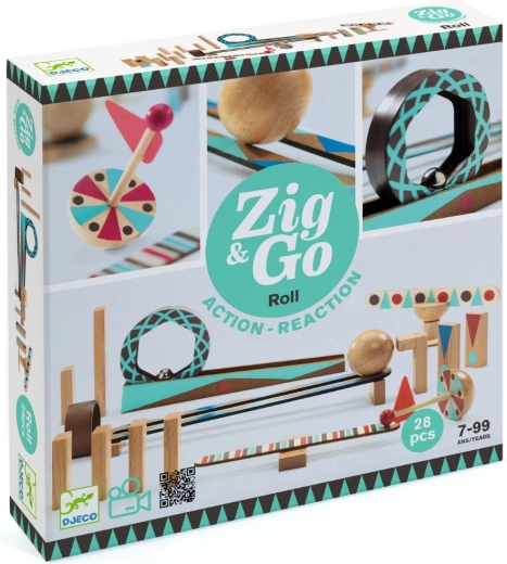 Djeco Zig & Go kuglebane i træ, 28 dele