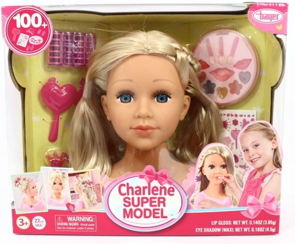 Bayer Charlene Super Model – stylinghoved blond med tilbehør