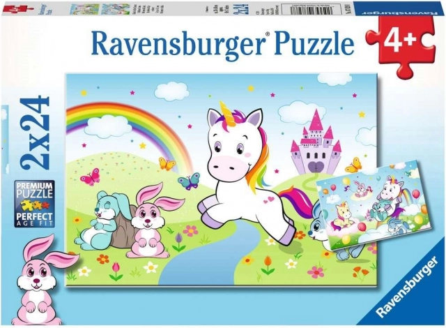 Puslespil RAVENSBURGER eventyrlig enhjørning 2×24 brikker