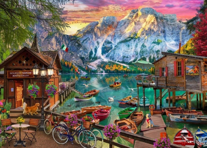 Puslespil Lago di Braies, Italien 500 brikker BLUEBIRD