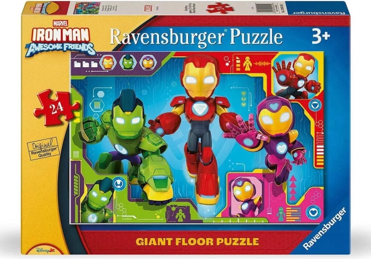 Ravensburger Kæmpe gulvpuslespil Iron Man og hans fantastiske venner – 24 brikker