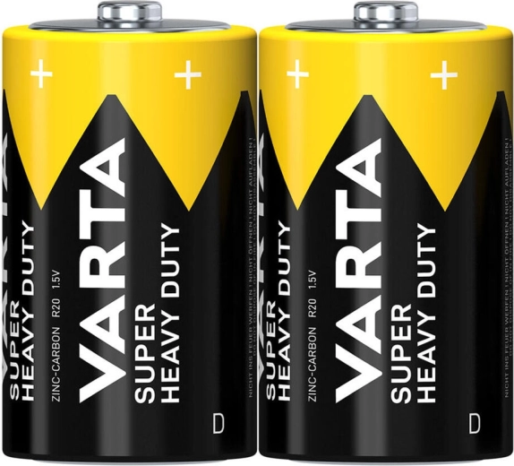 VARTA SuperLife D R20 zink-kulstofbatterier 1,5 V (2 stk)