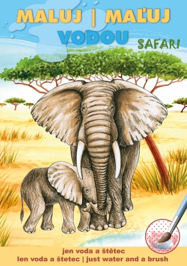 AKIM Mal med vand efter farvede prikker Safaridyr A5