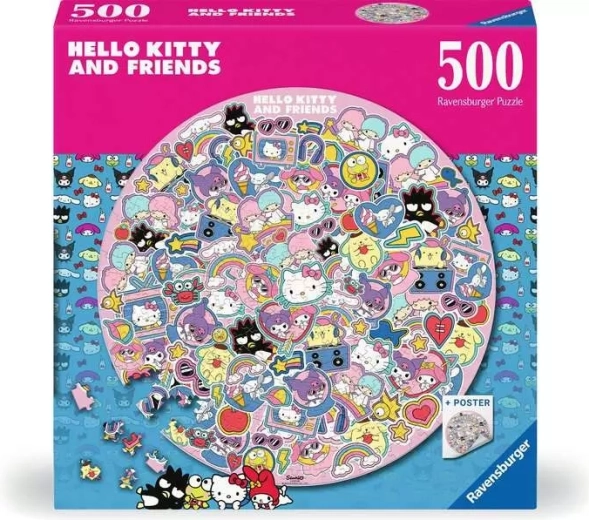 Ravensburger rundt puslespil Hello Kitty 500 brikker