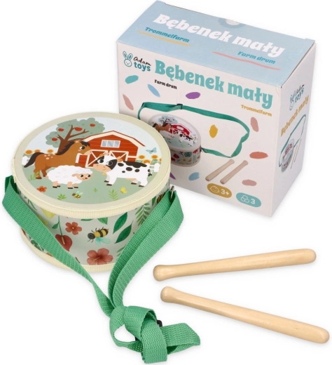 Adam Toys Børnetromme med farmmotiv - 1 stk.