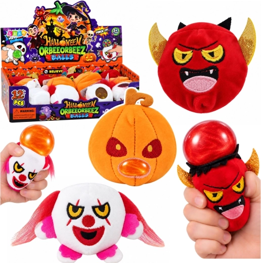 Halloween-plysset antistresslegetøj med glitter - 1 stk.