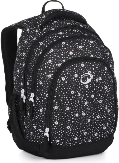 Bagmaster Supernova skoletaske til elever sort-hvid