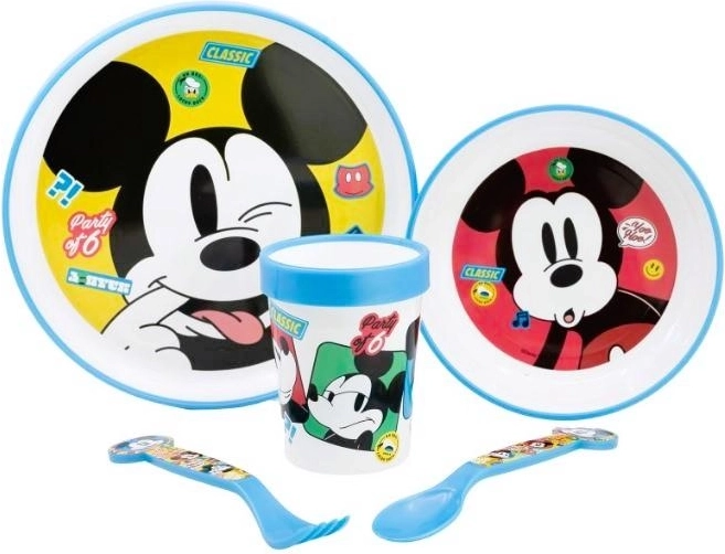 Plastisk spisesæt Mickey Mouse 5 dele - 1 stk.