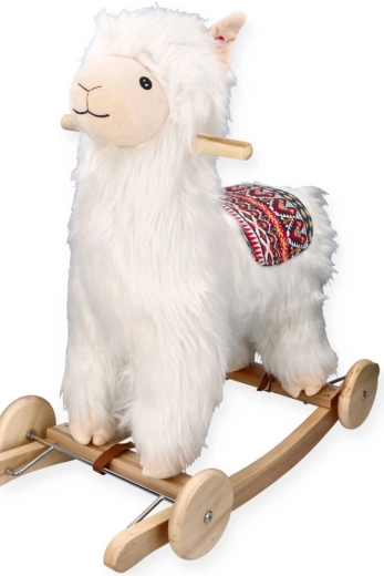 Alpaka på gyngeskinner med hjul
