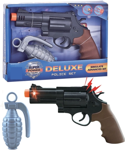 Sparkys politipistol og granat