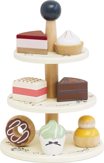 Le Toy Van tredelt træ-étagère i tre niveauer med desserter