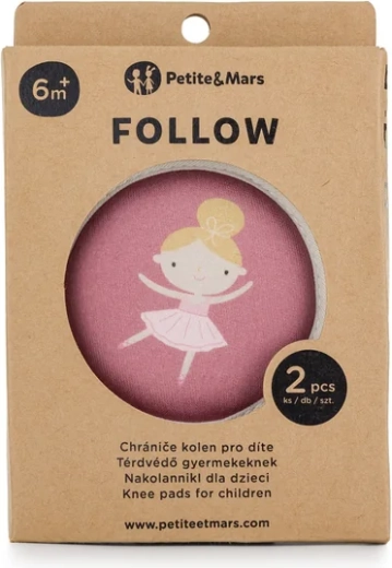 Petite&Mars elastiske knæbeskyttere til kravling Follow dusty rose