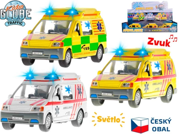 Kids Globe Traffic ambulance med lys og lyd 14 cm