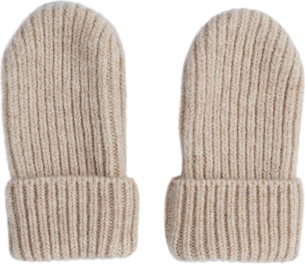 Lodger merino strikkede handsker beige 1–2 år