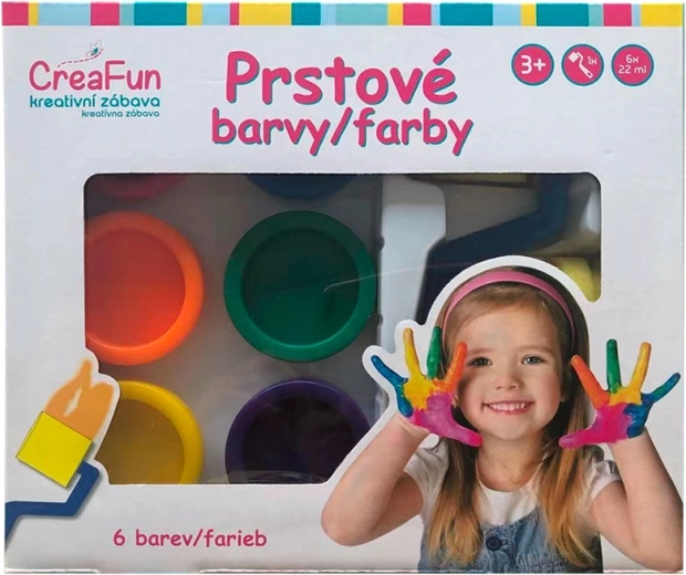 CreaFun fingerfarver – sæt 6 × 132 ml