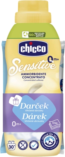 Chicco skyllemiddel Baby Sensitive Blid berøring 750 ml + vådservietter 72 stk gratis