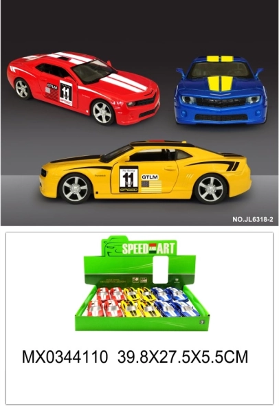 Metal sportsvogn med åbne døre og pull-back-funktion