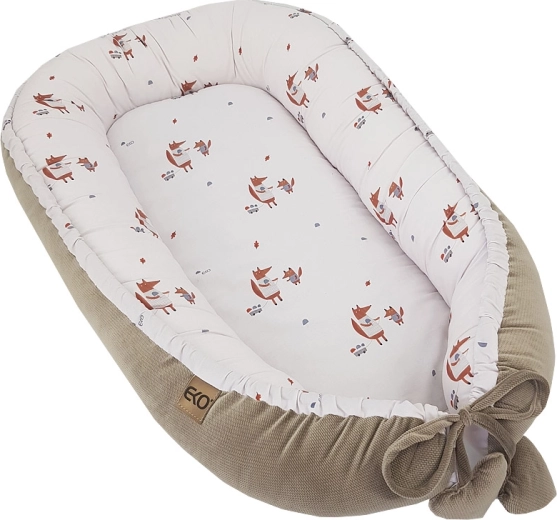 EKO babyrede i bomuld og velour Fox 90 × 60 cm