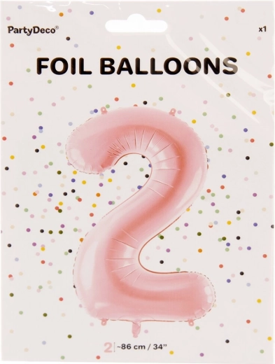 Folieballon tal 2, rosa 86 cm