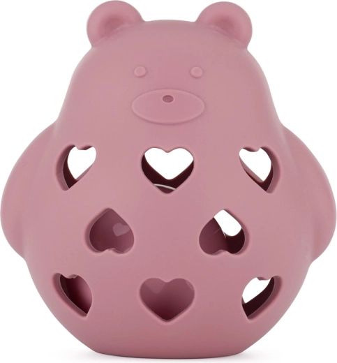 Petite&Mars silikone rangle og bidering Bear Basil dusty rose