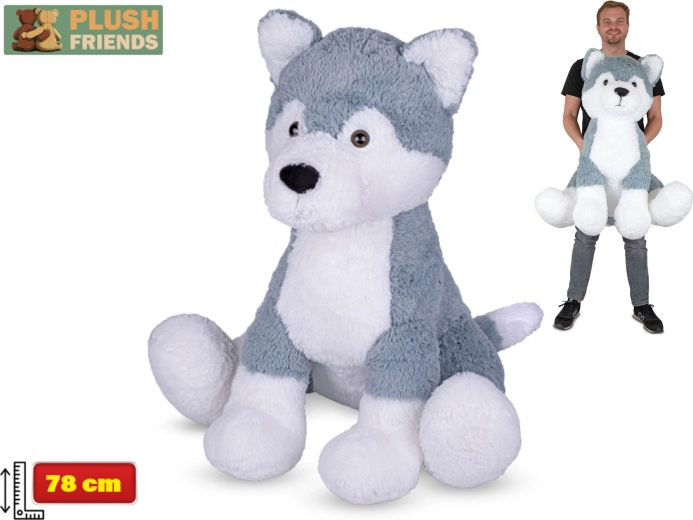 Plyshund husky 78 cm siddende – Plush Friends