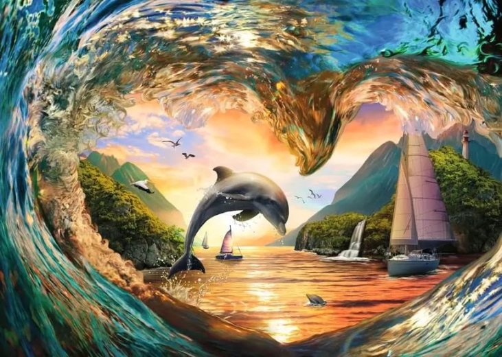 Puslespil Hjertet af havets bølger 1000 brikker RAVENSBURGER