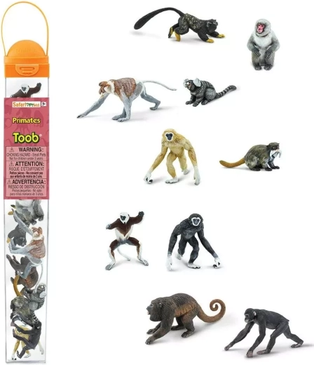 Tube med primatfigurer Safari Ltd. (10 figurer)