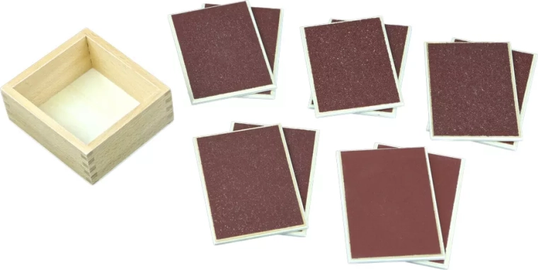 Montessori taktile plader af sandpapir
